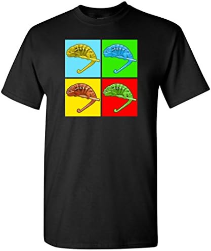 Chameleon Pop Culture Art Graphic Animal Tshirt for Men, Women and Kids (TS.6800782) Black -Youth S