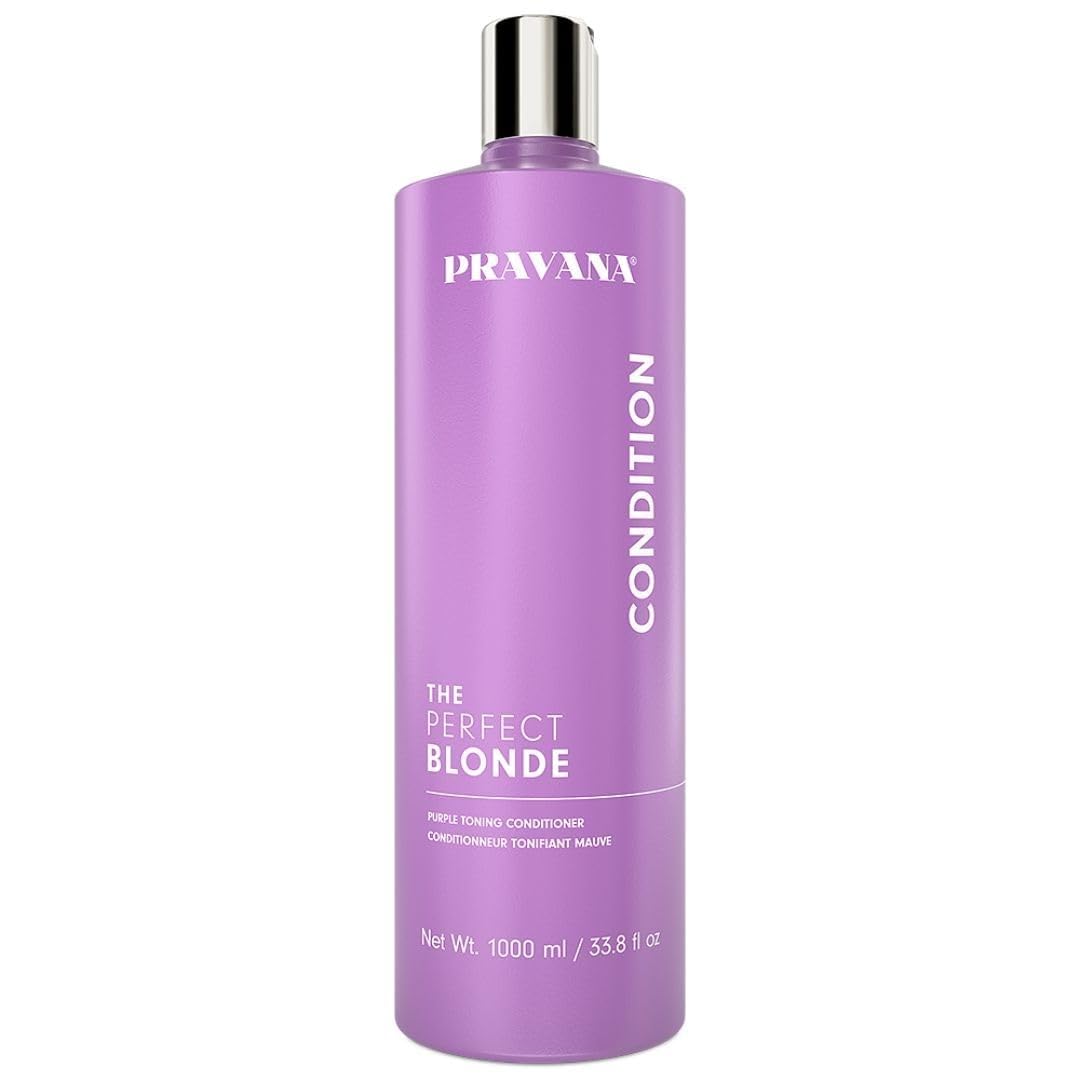 Photo 1 of Pravana The Perfect Blonde Purple Toning Conditioner | Neutralizes Brassy, Yellow Tones | For Color-Treated Hair | Adds Strength, Shine, Elasticity | 33.8 Fl Oz