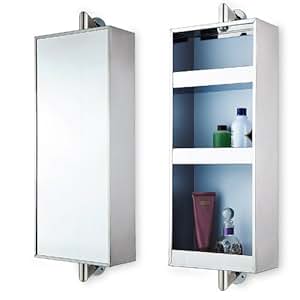 Armario espejo acero inoxidable - Giratorio, 3 compartimentos: Amazon