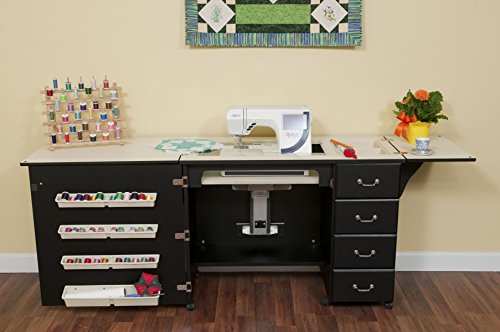 Norma Jean Wooden Sewing Table Desk Finish: Black - Thumbnail 2