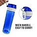 CLEARANCE-21 OZ Newest Design Sports Water Bottle Plastic Exceptional Durability Tritan Leak Proof Flip Top Double Locking Lid Handle for School Running Gym Yoga with Cleaning Brush - Blue