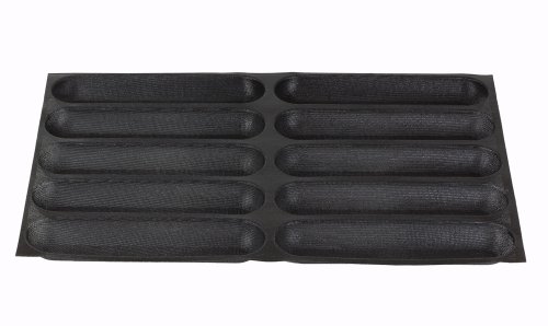 Sasa Demarle SF 01134 Silform Non-Stick Perforated Baking Mat for 12-Inch Sub Rolls, 10 Molds