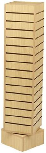 New Retails Maple Rotating Slatwall Tower with 6"H Base 12"L x 12"W x 54"H