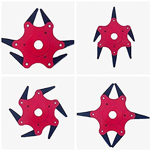 Womdee Trimmer Head Cutter,Grass Steel Blades Razors,Trimmer Head 6 Steel Blades Razors,65Mn Trimmer Head Cutter for Mower Grass, Brush Cutter Head for String Trimmer (Red) - Thumbnail 7