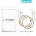 GANJOY iPhone Charger 3Pack 3FT/6FT/10FT(1M/2M/3M) Nylon Braided 8 pin Charging Cables USB Charger Cord, Compatible with iPhone 7/7 Plus/6s/6s Plus/6/6 Plus/5/5S/5C/iPad and iPod (Gold)