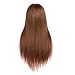 Microtimes Mannequin Head 100% Real Human Hair Cosmetology Hairdresser Training Head Manikin Cosmetology Doll Head (Table Clamp Stand Included) (brown)
