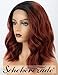 2019 Ombre Bob Wavy Red Auburn Wig of Front Lace with Black Roots Scheherezade Short Copper Lace Front Wigs Synthetic Hair for Women Glueless Heat Ok