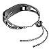 Wearlizer Compatible with Alta and Alta hr Bands for Women Bracelet Metal Silver Rose Gold Black Pink Metal Replacement Wrist Band Accessories Straps Bangle (Black)