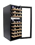 HOMEIMAGE DUAL-ZONE Thermal Electric Wine Cooler with Stainless Steel Door & Wooden Rack for 27 Bottles - HI-27SS