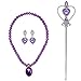 COGGIFEL Princess Rapunzel Wig Crown Scepter Gloves Necklace Earrings Rapunzel Party Gifts Princess Costumes Accessories Girls Purple