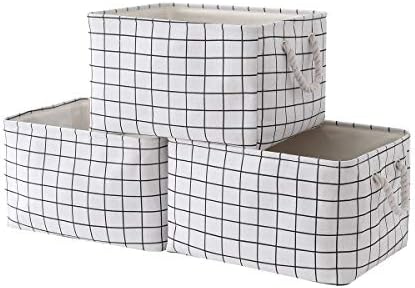 Storage Baskets3Pack] Storage Bins Fabric Basket For Organizing Decorative Baskets For Toys Empty Gift Baskets With Drawstring Closure For Home