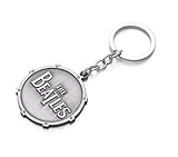 REINDEAR Official The Beatles Drum Logo Metal Keychain Key Ring US Seller (Silver)