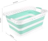 Addis Foldable 45L Laundry Basket White Grey Rectangular Collapsible view 6