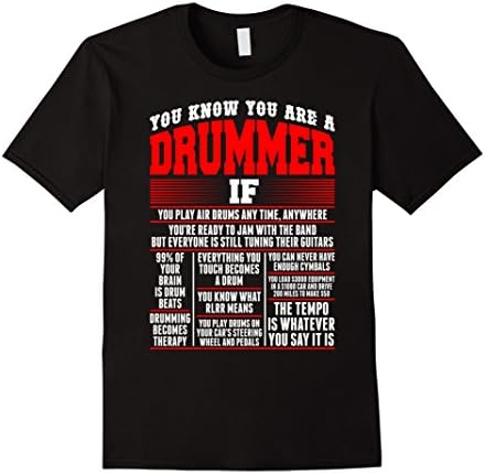 Men's You Know You Are Drummer If You Play Air Drum Anytime TShirt XL Black