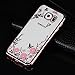 FDTCYDS Galaxy S6 Case,Rhinestone Transparent Electroplated Slim Fit Lightweight Metallic Luster TPU Case Cover for Samsung Galaxy S6 - Flower Rose Gold