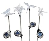 Solaration KB1041 Solar Stake Flower, Hummingbird, Butterfly and Dragonfly Garden Stake Lights, Four Pieces Set (Lawn &amp; Patio)