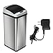 iTouchless 13 Gallon Automatic Touchless Sensor Kitchen Garbage Can with AC Adapter and Odor Filter Deodorizer, Includes Waterproof Reusable Vinyl Trash Sticker, Stainless Steel/13 Gal