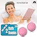Luxury Spa Bath Pillow with 2 Bath Bombs – Bathtub Support for Back, Head and Shoulders - 4 Extra Large Suction Cups – Great Hot Tub Jacuzzi Accessory by Dr. Maya