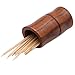 Vumdua 2 PCS Bamboo shaped Wood Toothpick Holder, Dark Brown