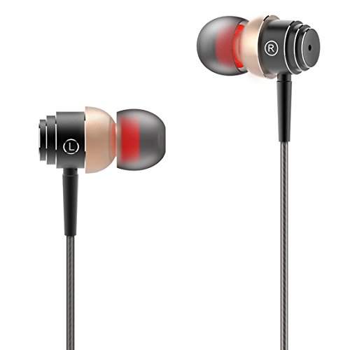 Elephone--In-Ear Earbuds Headphones In-line Control Stereo Sports Earphones with Microphone Universal 3.5mm for Running, Detachable Clear Cables - Black