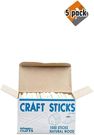 Natural Wood Craft Sticks (Pack of 1,000), 5 Pack