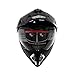 MMG Dual Sport Off Road Motorcycle Full Face Helmet Dirt Bike ATV Flip-Up Visor (Model 23) - Shiny Black, XL