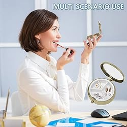 Pill Case Pill Box with Mirror Retro 3 Compartment