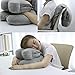 Restwave Nap Pillow, Innovative Travel Neck Pillow with Arm Rest, The Best Multi-use Neck Pillow | Desk Nap Pillow | Back Support Pillow for Perfect Comfort in Any Sitting Position, Natural Grey
