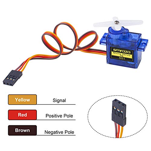 Smraza 10 Pcs SG90 9G Micro Servo Metal Geared Motor Kit for RC Robot