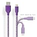 Fasgear Micro USB Cables, 3 Pack-3ft,6ft,10ft Premium Fast Charging USB to Micro USB 2.0 Cords Braided Compatible for Galaxy S7 edge S6, HTC, LG, Android Smartphone, PS4, Fire Kindle and More (Purple)