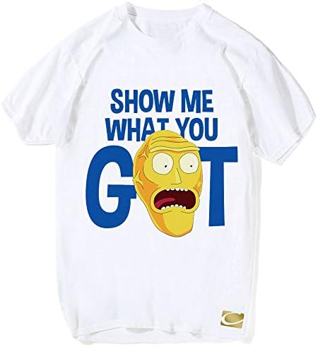 cornflower Show Me What You Got Rick &amp; Morty Magic Men T-Shirt Cotton Tees Size L