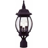 Livex Lighting 7526-14 Frontenac 3-Light Fixture, Black | Dimensions: 22" x 8" x 22"; Clear Beveled Glass Shades; Traditional design