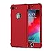 iPhone 8 Case, iPhone 7 Case, with[ Tempered Glass Screen Protector] ORETech 360° Full Body Shockproof Protection Cover Ultra-Thin Hard PC + Soft Rubber Silicone for iPhone 7/8-4.7''- Red