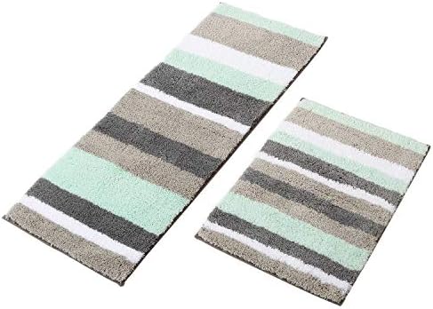 Mustmat 訳あり品送料無料 キッチンランナー ラグセット 滑り止めフロアマット 浴室用 吸水性 快適 47インチ 25インチ 洗濯機洗い可 X 17インチ