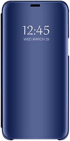 Zater Case Compatible with iPhone Xs/XS Max/XR,Mirror Case Clear View 360 Full Protection Built in Kickstand Case(iPhone Xs Max, Blue)