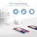 Pisen 2-in-1 USB Wall Charger - 5000mAh Portable Charger & Wall Adapter with Folding AC Plug & 2 USB Outputs & External Battery + UK/ EU Adapters For iPhone, iPad, Samsung Galaxy Bluetooth and More