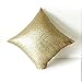 AMAZLINEN Sequin Pillow Covers 18x18 Inch-2 Pack Square Gold Sequin Pillow case,Glitter Decorative Throw Pillow Cases with Hidden Zipper & Luxury Satin Back Side