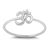 Thin Simple Om Sign Fashion Ring New .925 Sterling Silver Band Sizes 3-10 HOLIDAY DEALS 2016