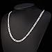U7 Flat Link Chain 5mm Stainless Steel Italy Figaro Chain Necklace for Men -26 Inch