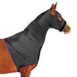 Derby Originals Lycra Horse Hoods with Zipper, Black, Large
