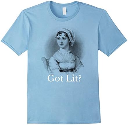Mens Jane Austen "Got Lit?" T-Shirt.Jane Austen Pride &amp; Prejudice 3XL Baby Blue