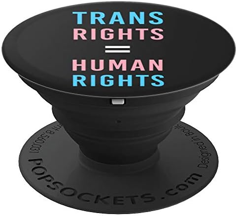 Trans Rights Are Human Rights Transgender Pride Flag PopSockets Grip and Stand for Phones and Tablets