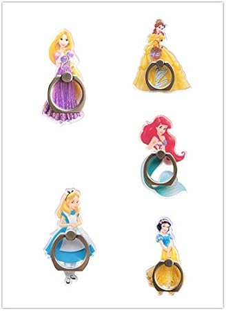 Amazon ディズニープリンセス ラプンツェル 白雪姫 アリエル アリス ベル スマホリング アイリング 人気商品 360度回転 携帯スタンド 落下防止 バンカーリング スタンド機能 指一本使える インスタ映え かっこいい スマートフォン Iphone Android 可愛い 白雪姫