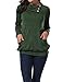 Miusey Autumn Sweaters for Women, Ladies Turn Down Button Collar Raglan Sleeve Banded Hem Pockets Warm Loose Pullover Tunic Top Shirt Juniors Long Sleeve Cowl Oblique Oversize Tops Neck Green XXL