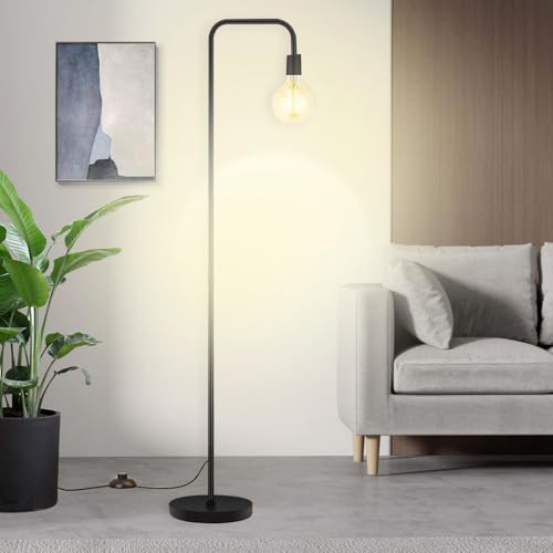 Lampara de Pie para Sala,Socket E26,152cm, Lámpara de Pie Industrial para Sala de Estar,Lámpara de Pie Moderna con Interruptor de Pie,Diseño Minimalista,para Recámara y Estudio,(Bombilla no Incluida)