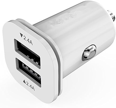 Cute Mini 5V 4.8A Dual Port USB Car Charger White Color