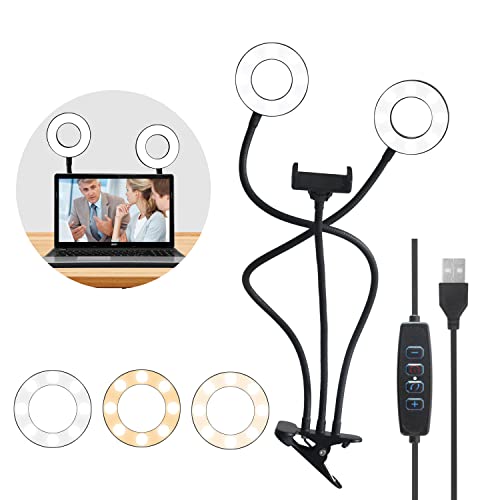 Clip On Ring Light for Video Conferencing, Desk Lighting for Computer