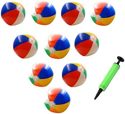 ZaverToys 10-Pack Rainbow Six Panel Inflatable Beach Ball