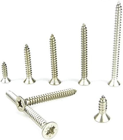 Megastore247 Countersunk Screw CSK Self Tapping Heavy Duty A4 Stainless Steel Marine Grade No6x1 (3.5x25mm) by Megastore 247