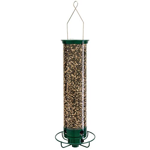 Droll Yankees Yankee Flipper Squirrel-Proof Bird Feeder, 21 Inches, 4 Ports, Forest Green (Renewed)